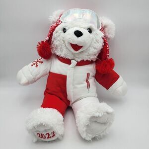 2022 SNOWFLAKE TEDDY‎ BEAR WHITE RED SKI GIRL 2O" Plush Stuffed Animal